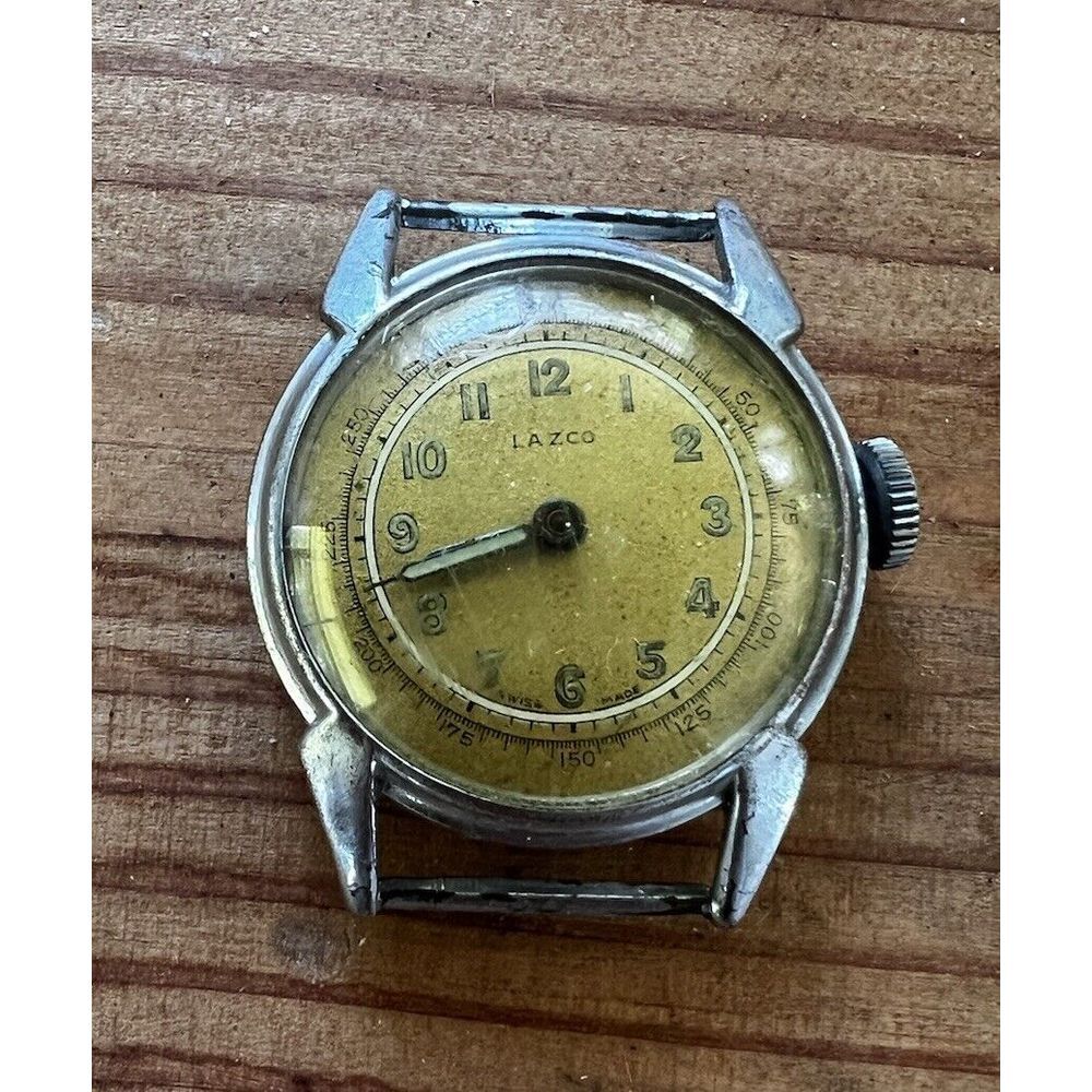Vintage Lazco Swiss Made Watch Not Working For Parts